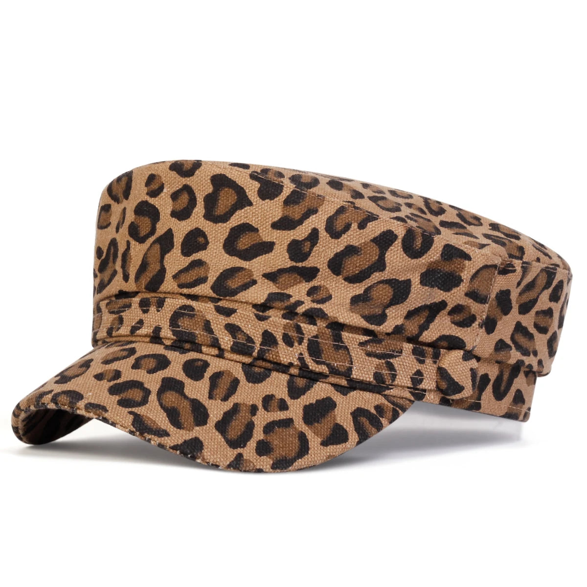 1piece Unisex Leopard Print Navy Cap Outdoor Adjustable Sunscreen Leisure Hat Spring Autumn Travel Tourism Beach Vacation