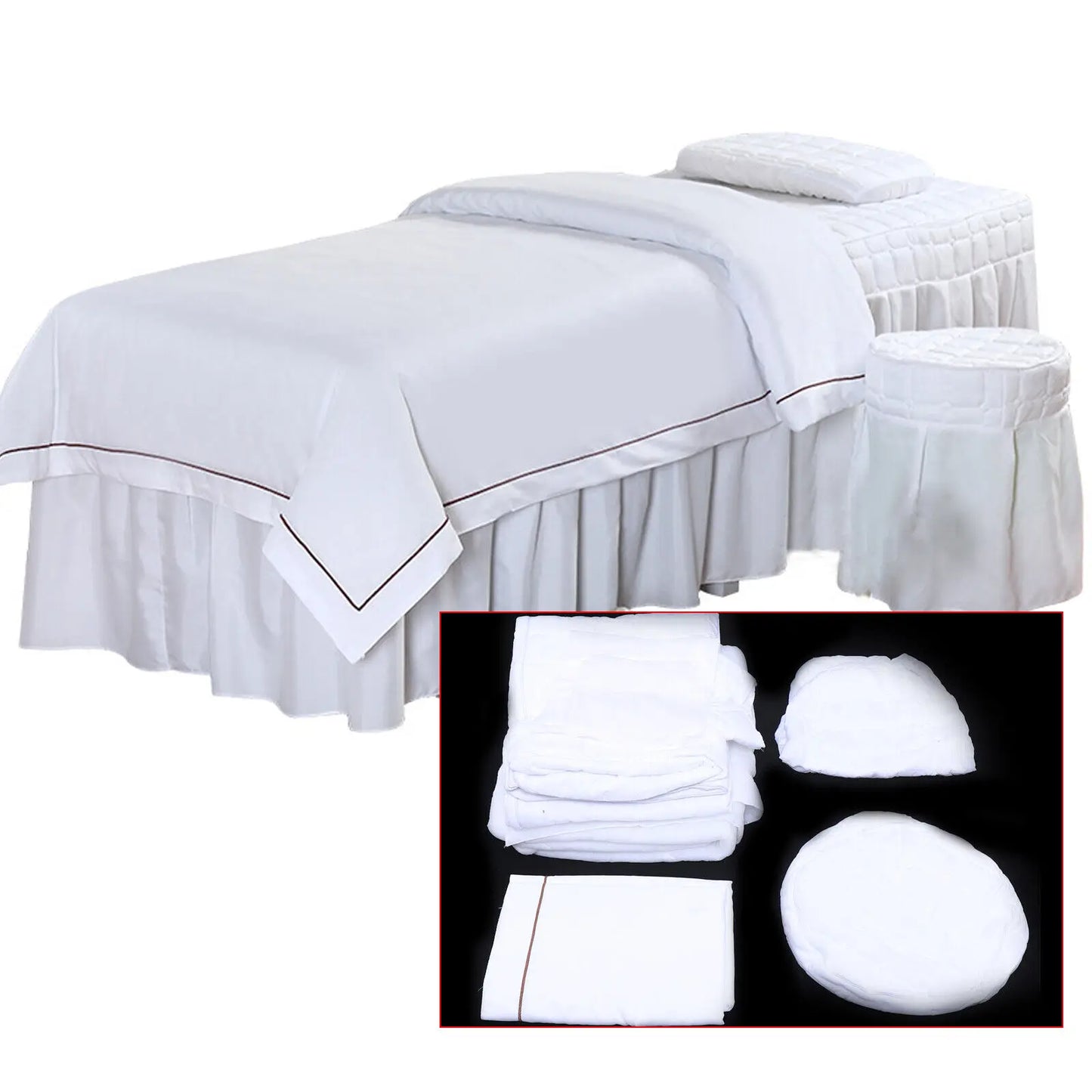 Beauty Massage Bed Full Cover Table Sheet SPA Cover Skirt Bedspread 1 Set