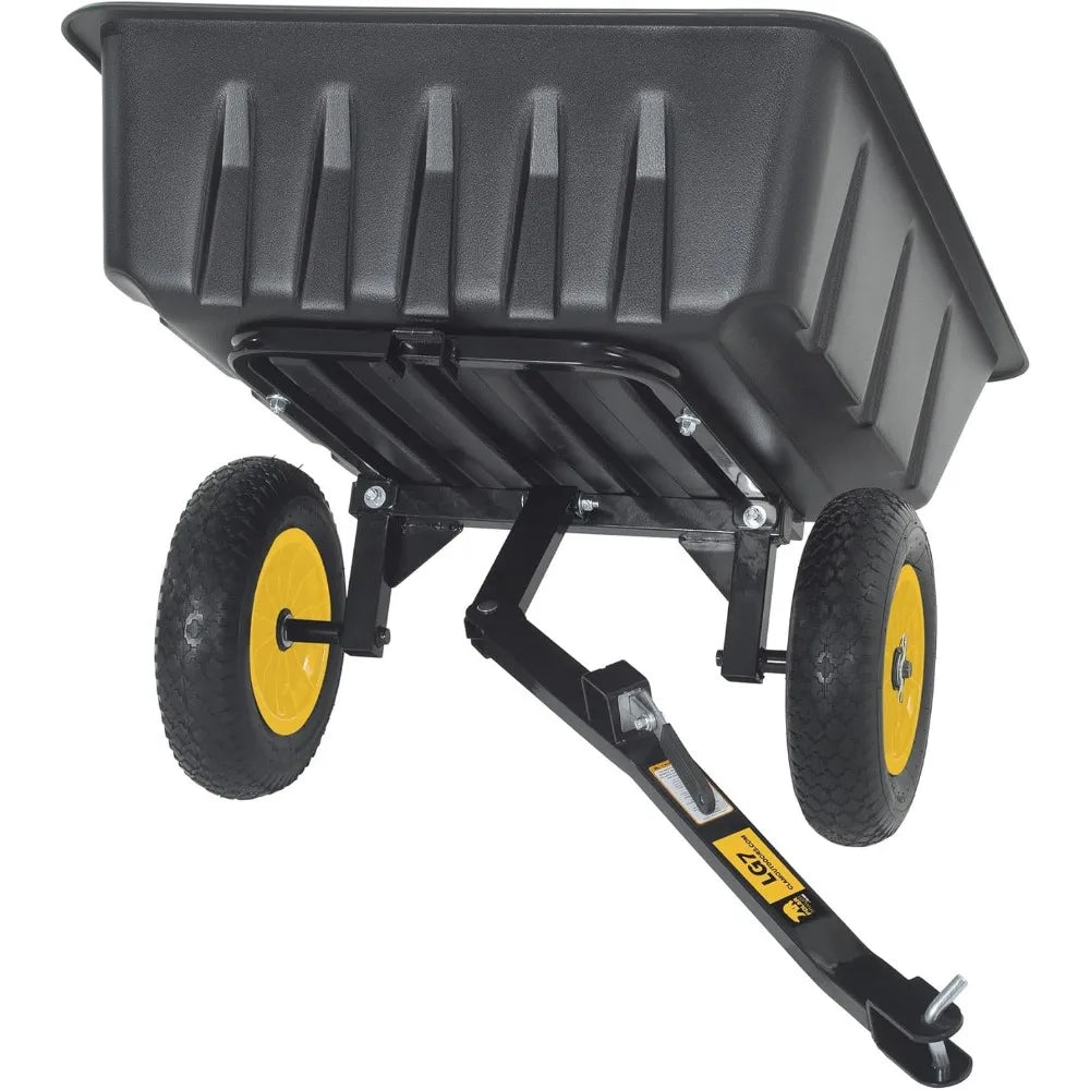 9393 LG7 Heavy-Duty ATV/UTV Hauling Trailer – 600 lb Capacity, Tilt Dump Frame & Rustproof Tub for Outdoor Work (10 Cu. Ft, Bla
