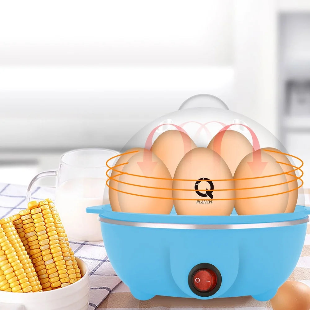 Electric Egg Cooker Hard Boiled Poached Scrambled Eggs Omelets Steamer Vegetables Seafood Dumplings 7 Eggs Capacity Timer