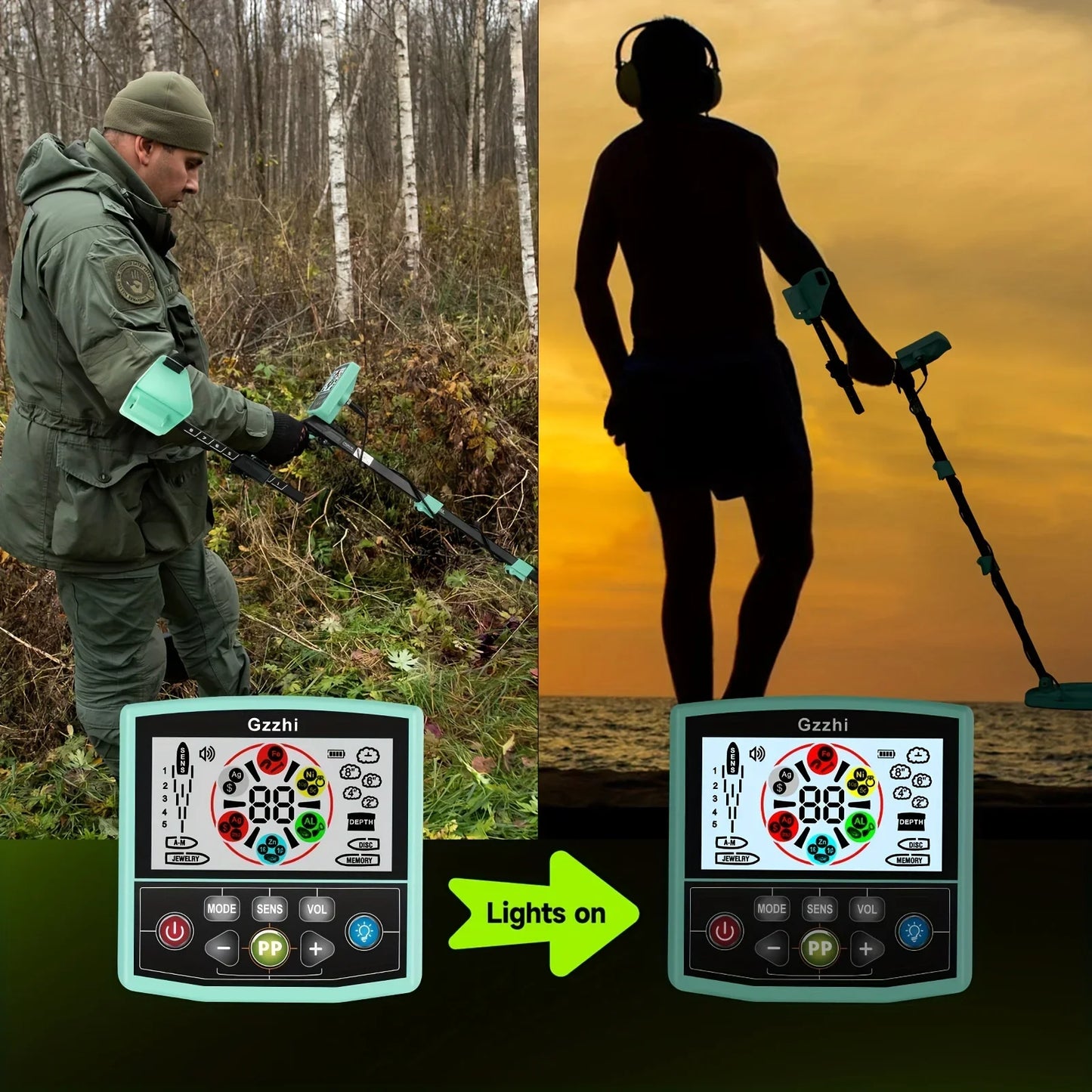 Outdoors Metal Detector Professional Underground Gold Detectors Pinpointer Detecting Jewelry Treasure Hunter High Sensitivity