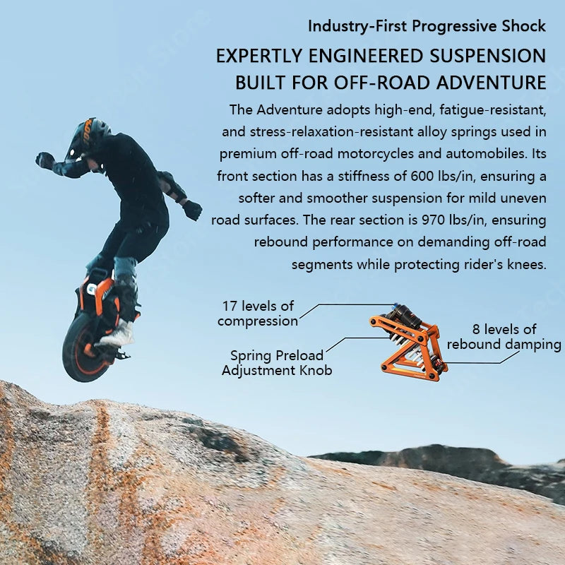US Stock INMOTION Adventure V14 Electric Unicycle 70km/h Speed 134V 2400Wh 50S Motor C40 9000W High Torque EUC Unicycle Wheel