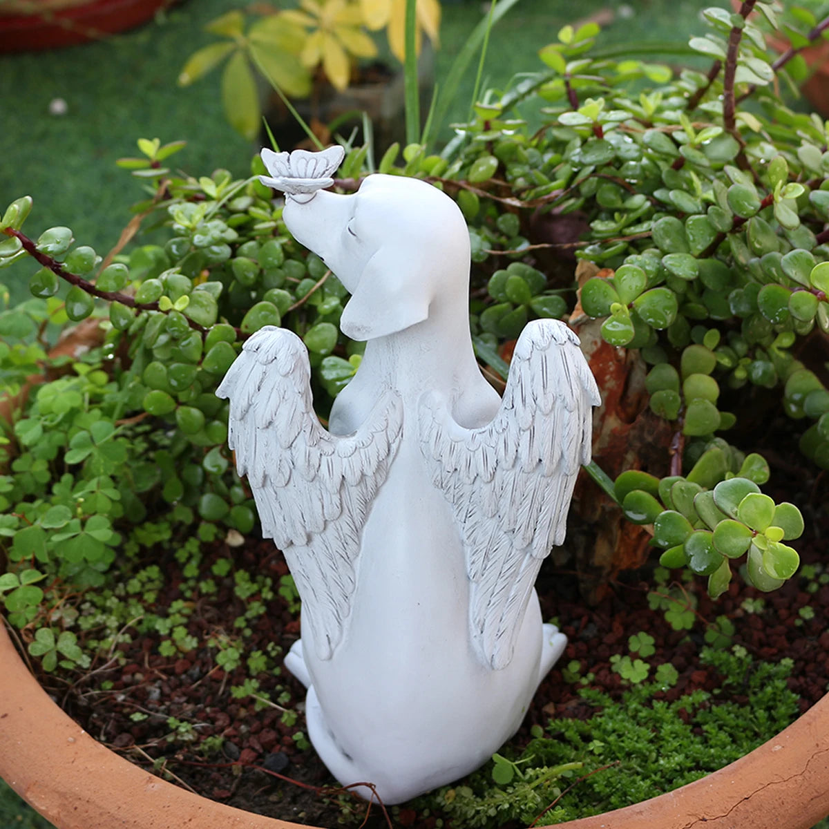 Resin Angel Dog, Dog Angel Pet Commemorative Tombstone Tribute Statue, Outdoor Garden Desktop Decoration, Gift for Dog Lovers
