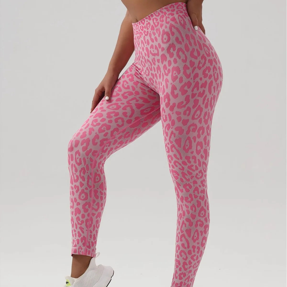 US Local Leopard Butt Lifting V Back Leggings For Women's High Waisted Tummy Control Workout Leggings Ultra Soft Yoga Pant