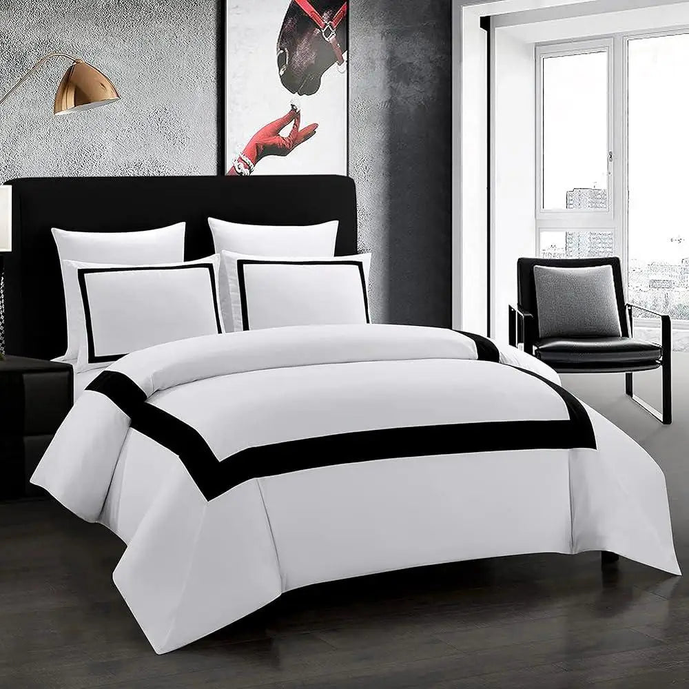 Microfiber Duvet Cover Set Queen Size 3Pcs Ultra Soft Breathable Bedding Collection with Zipper Closure and Pillow Shams