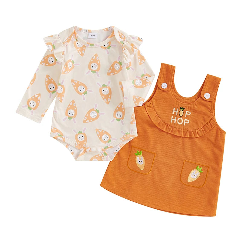 Toddler Easter Outfit Adorable Bunny Ears Headband Floral Romper Dress 2 Piece Set for Spring Celebration