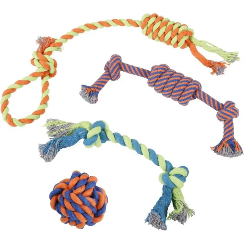 Small and medium-sized dog grinding rope toys, bite resistant, natural materials, dog interactive products