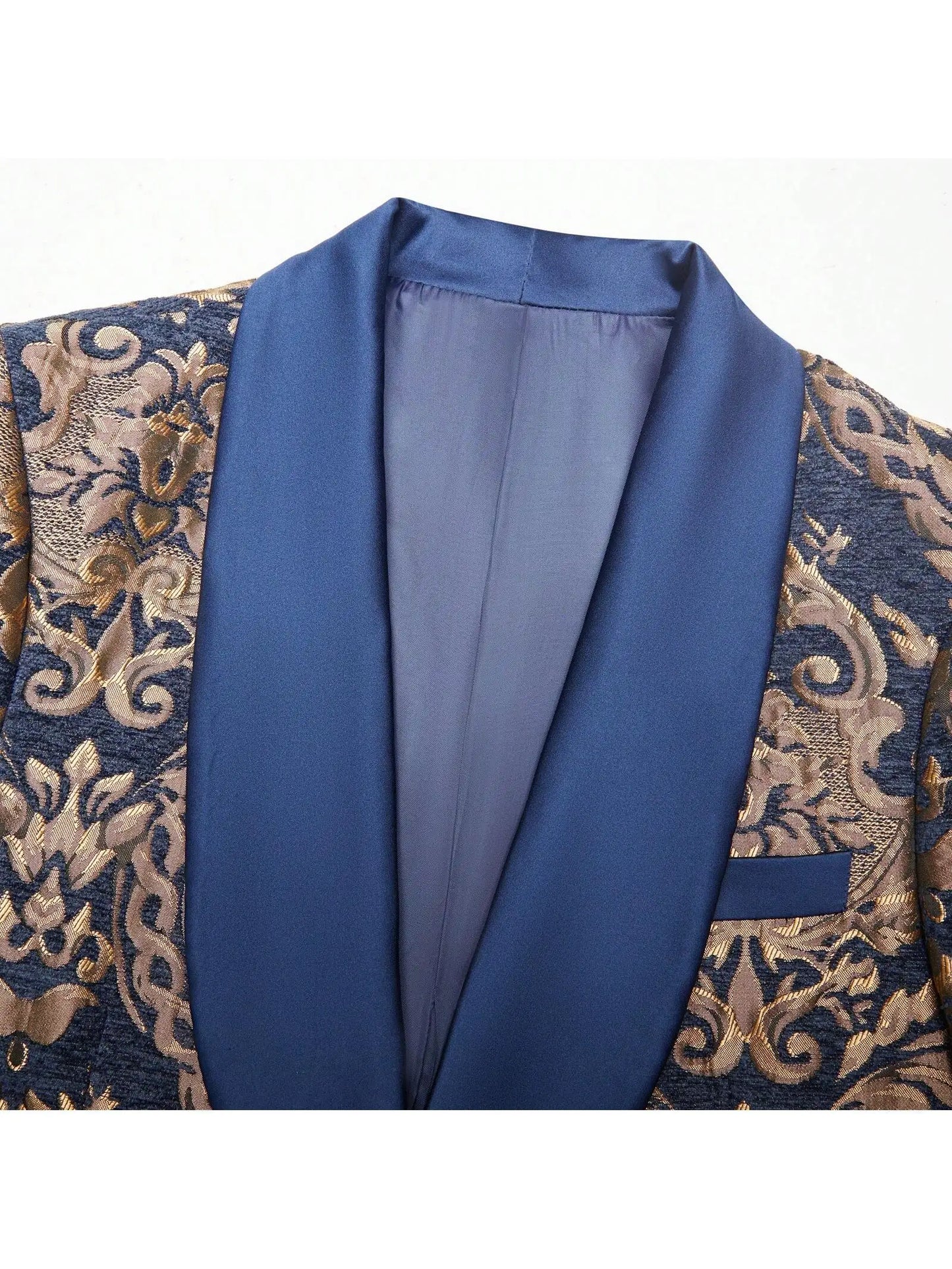 Mens Suit Jacquard Silm Fit 2-Piece Shawl Lapel Tuxedo Wedding Party Prom Suit Set