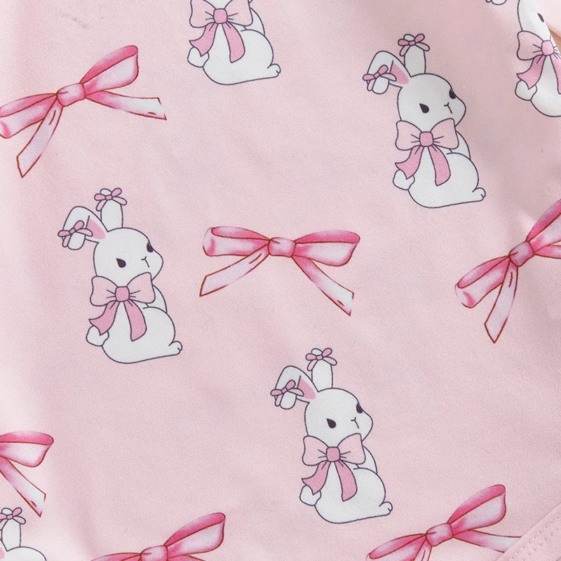 Toddler Easter Outfit Adorable Bunny Ears Headband Floral Romper Dress 2 Piece Set for Spring Celebration