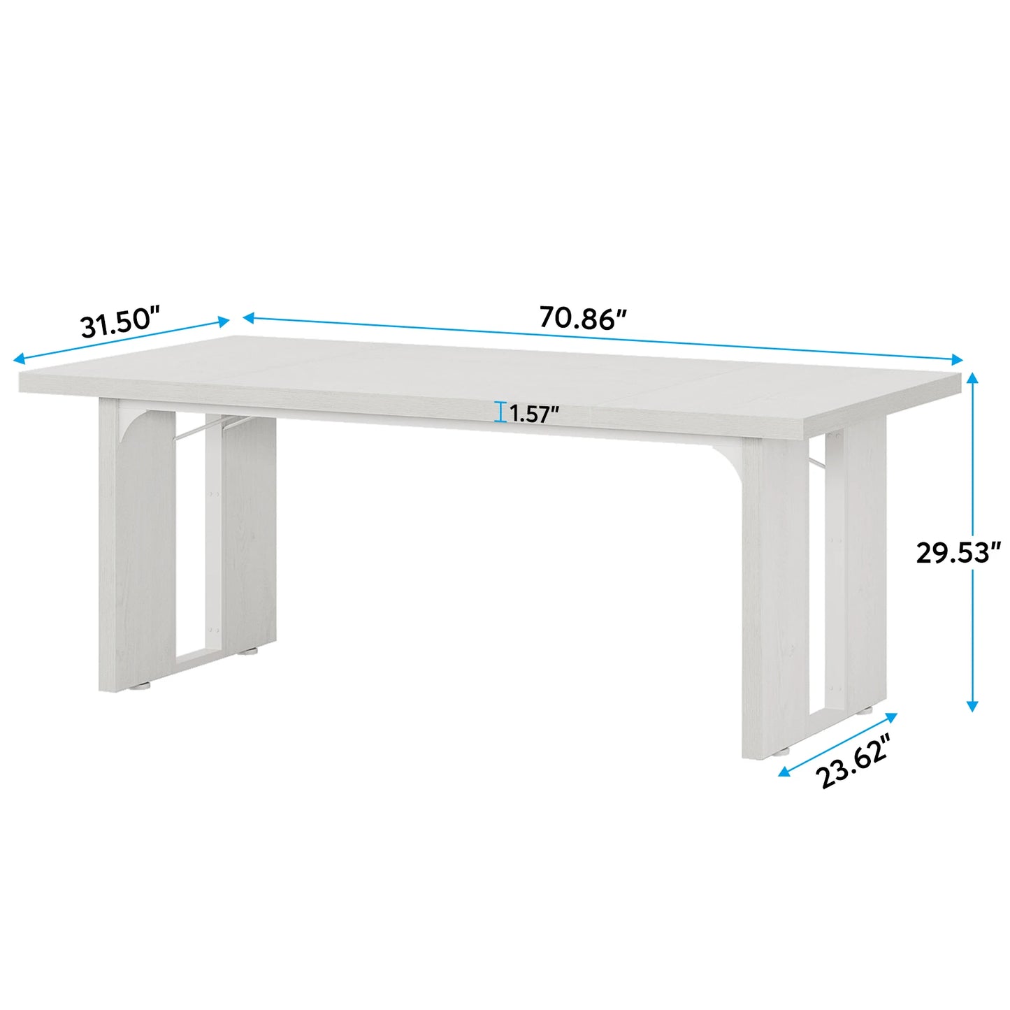 Tribesigns 71" Large Dining Table for 6 to 8 People, Rustic Farmhouse Style Dinner Table, Rectangular Dining Table