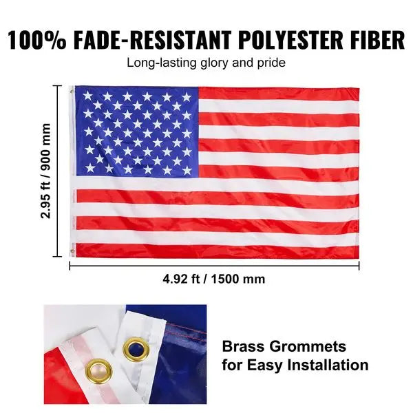 VEVOR 20FT Telescoping Flag pole Kit, Heavy Duty Aluminum Alloy in Ground Flag Poles for Outside, 3 Display Modes Flagpole with
