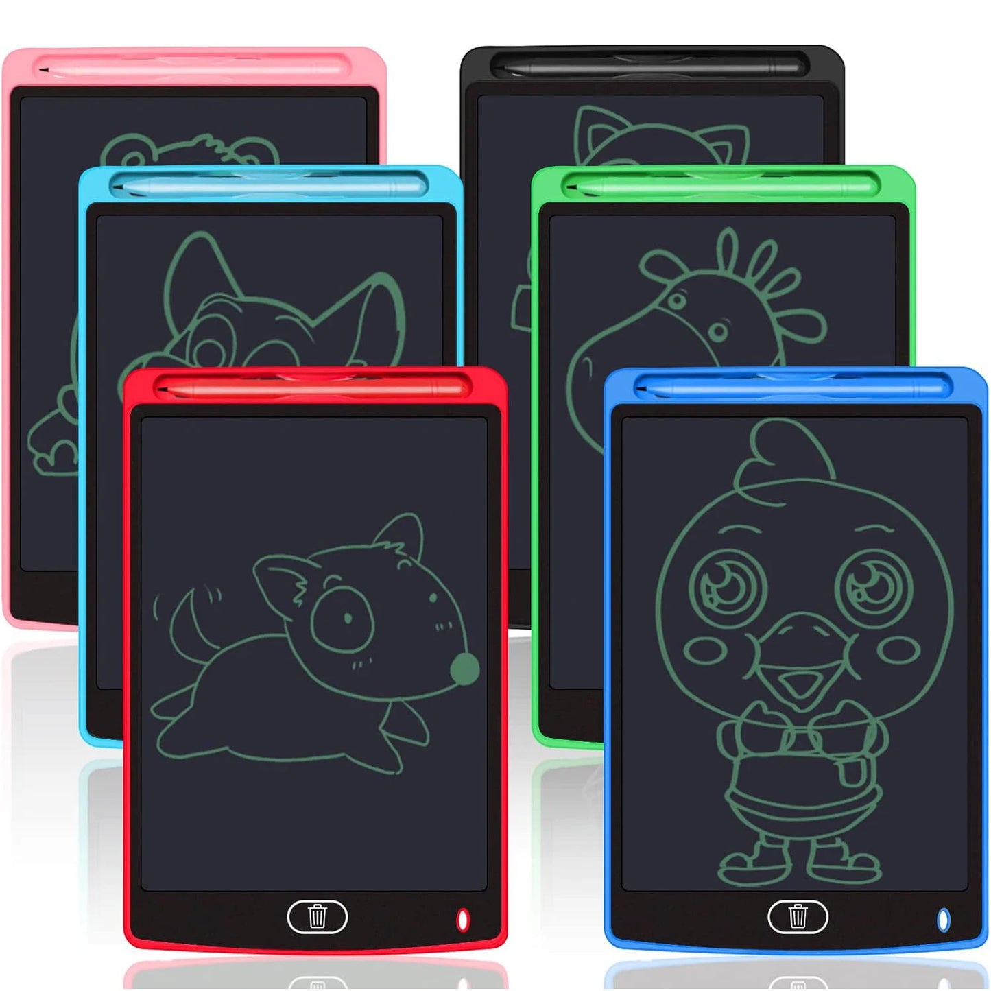 6PCS Learning Set 8.5Inch LCD Drawing Board Writing Tablet Digit Magic Blackboard Art Painting Tool Kids Toys Brain Game Gift