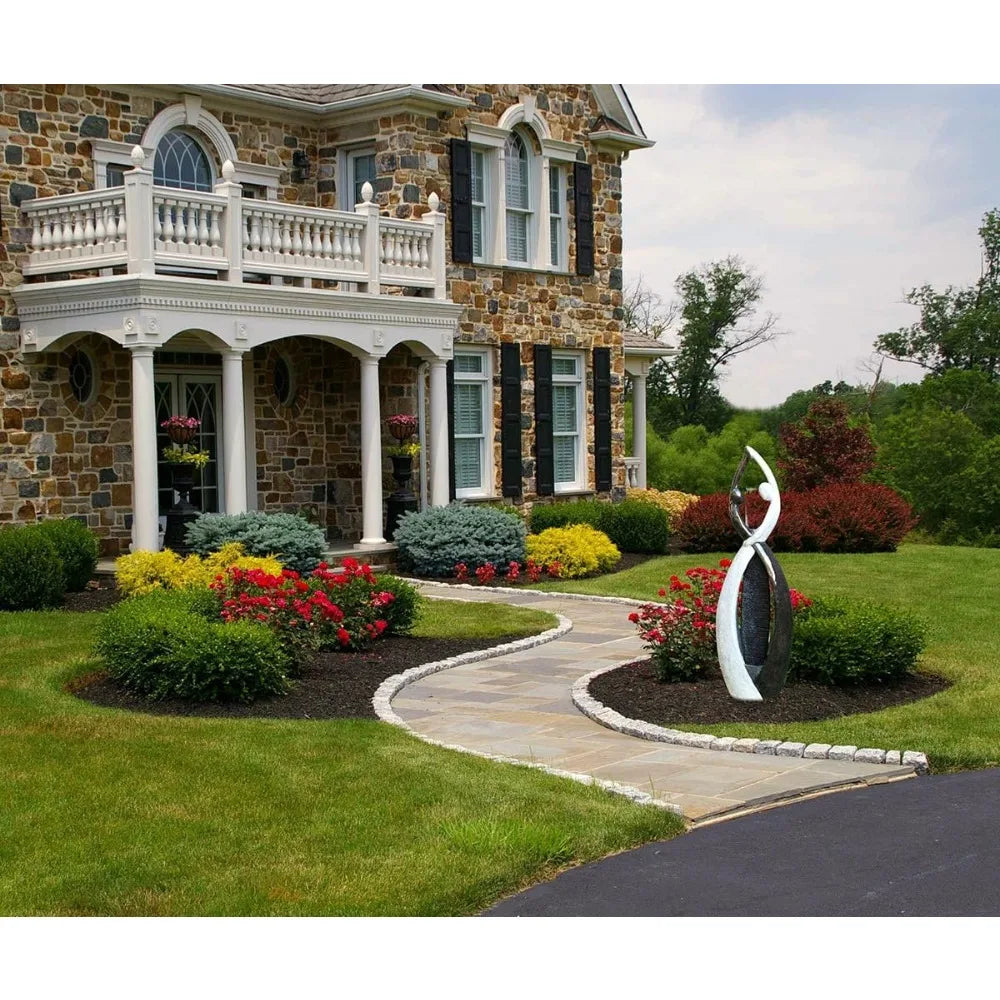 Graceful Dancing Couple Outdoor Fountain 57" Cast Stone Garden Statue Water Fountain Large Fiberglass Decorative Water Fountains