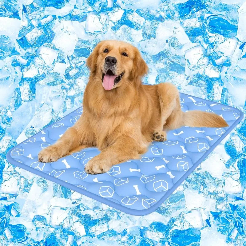 Dog Cooling Mat 2.0,44 * 32 Thicken Cooling Mat for Extra Large Dog, Internal Waterproof& Endothermic Color Changing Arc-