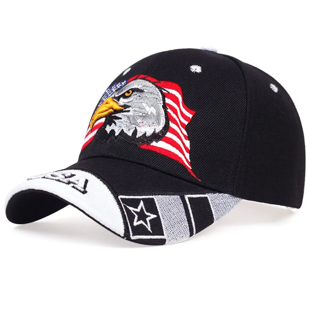 1piece Unisex USA US Flag Eagle Embroidery Baseball Cap Outdoor Adjustable Sunscreen Leisure Hat Spring Autumn Travel Vacation