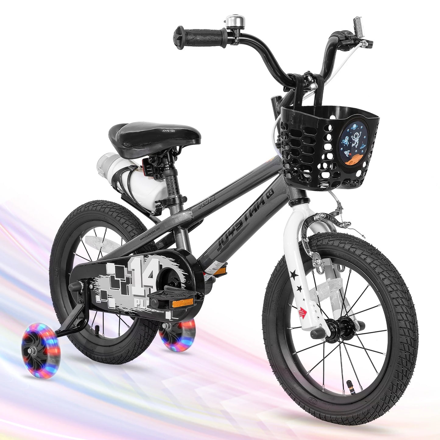 JOYSTAR 12 14 16 18 20 Inch Kids Bike with Training Wheels, Kids' Bicycle for Boys Girls Age 3-12 Years, Children Bikes, Grey