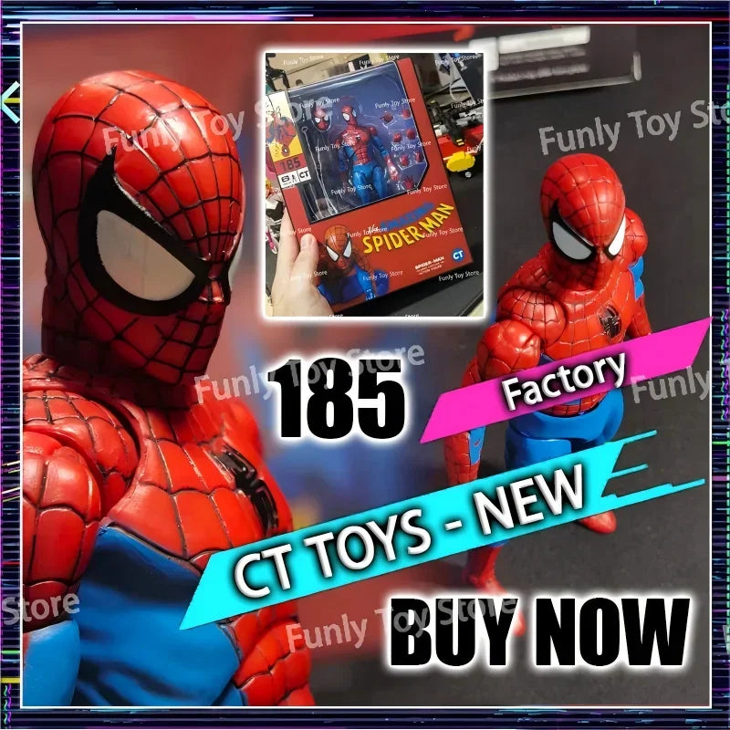 In Stock Ct Toys Spiderman Figure Mafex 185 The Amazing Spider-Man SHF Anime Action Figure Customized Gifts Toys