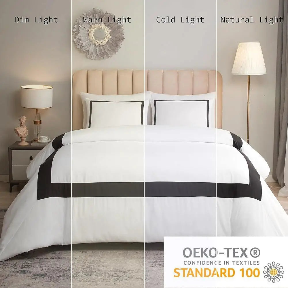 Microfiber Duvet Cover Set Queen Size 3Pcs Ultra Soft Breathable Bedding Collection with Zipper Closure and Pillow Shams