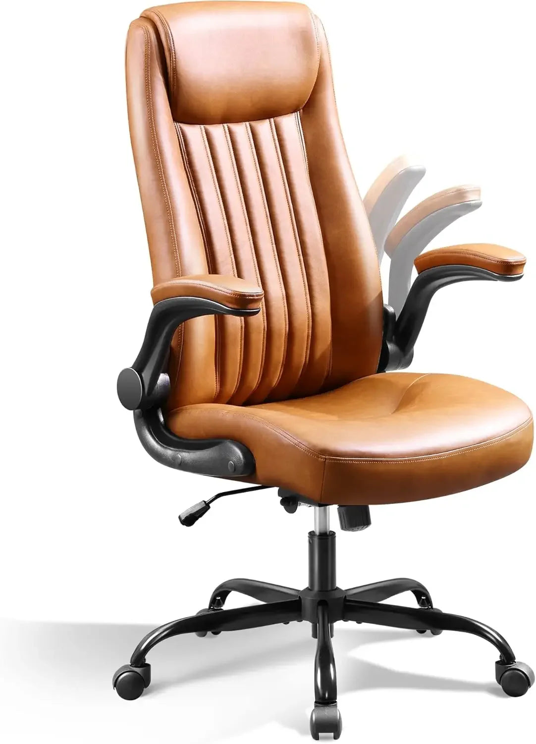 Computer Office Chair, High Back Ergonomic Desk Chair with Adjustable Flip-up Armrests, Lumbar Support & Thick Headrest