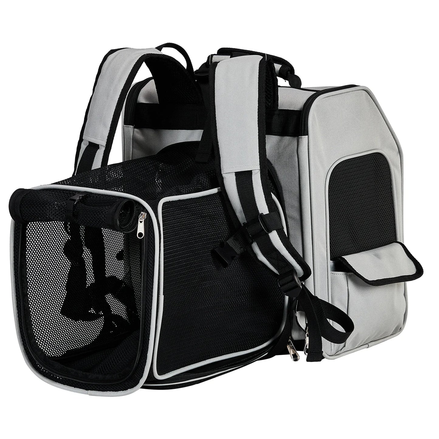 Pet Backpack Portable Breathable Outdoor Foldable Expandable Cat & Dog Backpack Large Capacity Oxford Cloth Cat Carrying Bag
