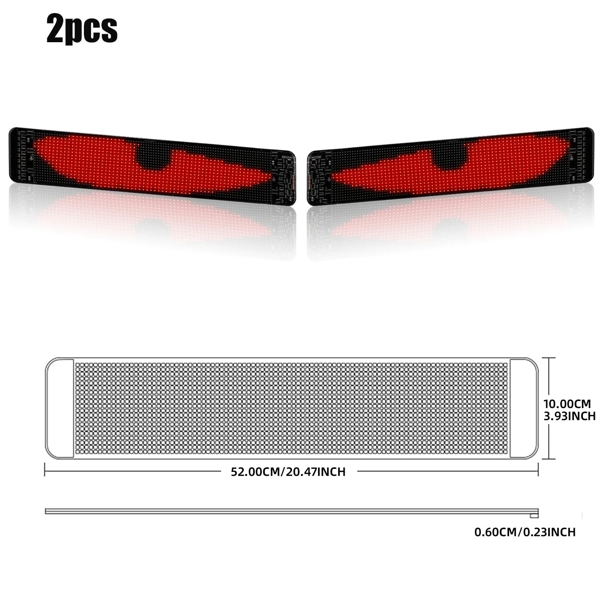 2PCS Demon Eyes Car Soft Screen LED Pixel Panel Light DIY Programmable Flexible Decoraive Light For Car Truck Board Windshield