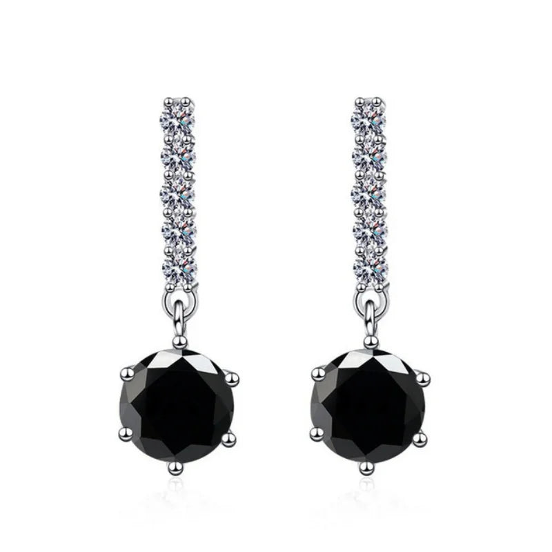 1CT*2 D VVS1 New Style Moissanite 925 Sterling Silver Dangle Earrings for Ladies Sparkling Wedding Jewelry Anniversary girl gift