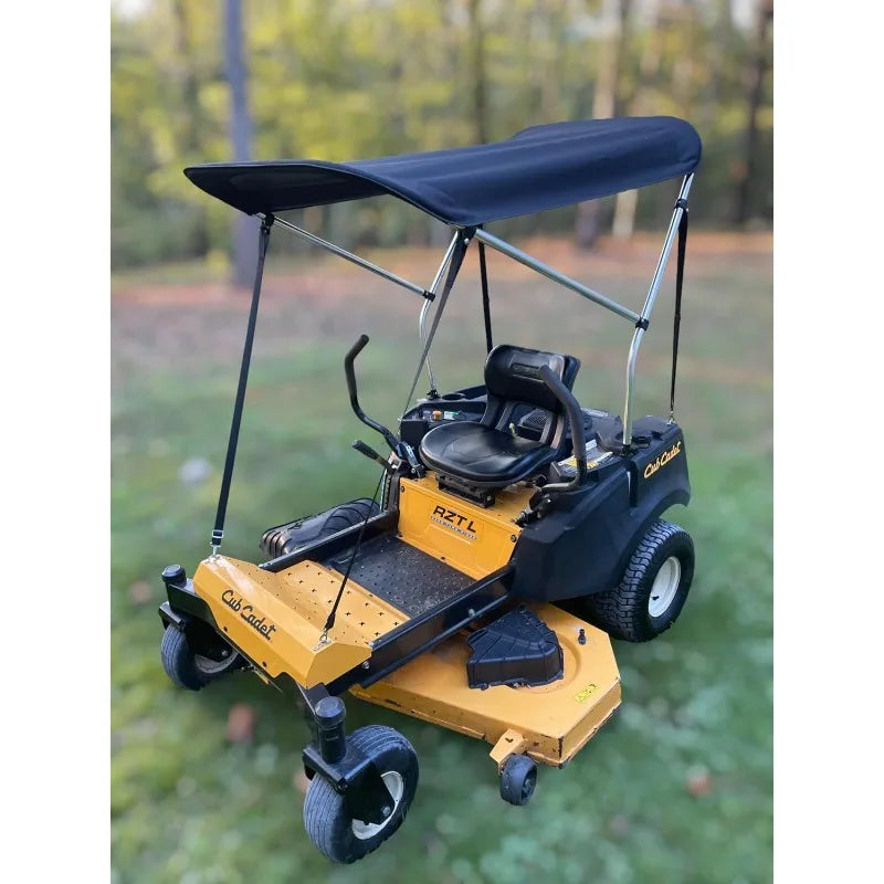 Sun Shade Canopy in Black for Zero Turn Lawn Mower - Fits Kubota, Bad Boy, Cub Cadet, Troy-Bilt & Others - Reduce Heat and Glare