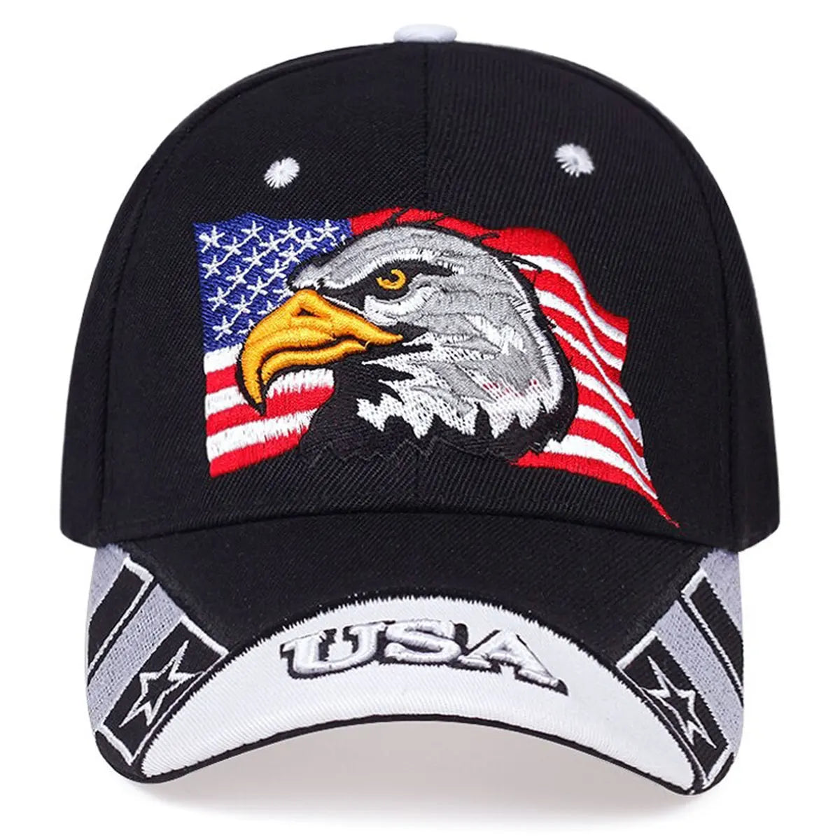 1piece Unisex USA US Flag Eagle Embroidery Baseball Cap Outdoor Adjustable Sunscreen Leisure Hat Spring Autumn Travel Vacation