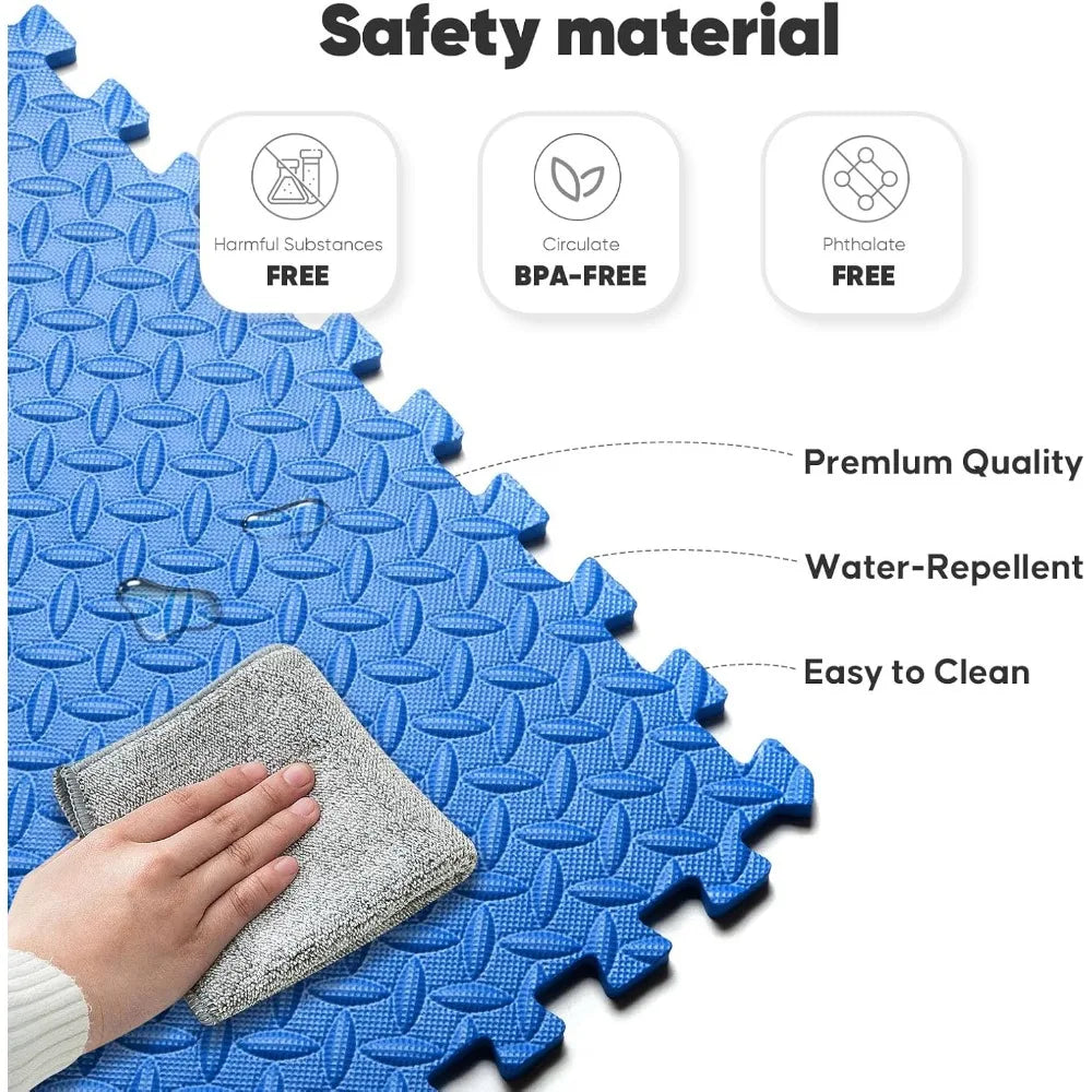 24 in x 24 in x ½ in - 16 Tiles Home Gym Mat, Puzzle Exercise Mat, EVA Interlocking Foam Floor Tiles for Home Workout Equipment