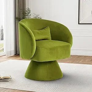 Swivel Barrel Chair, Upholstered Cuddle Accent Swivel Chairs for Living Room, 360 Degree Modern Small Round Boucle Sherpa Swivel