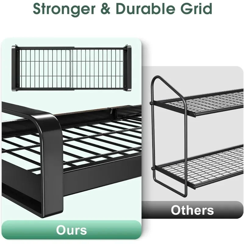 2 Tier Heavy Duty Wall Mounted New Products Hot Sale19"- 30" Expandable Pots and Pans Organizer with 10 Hooks Hanging Pot