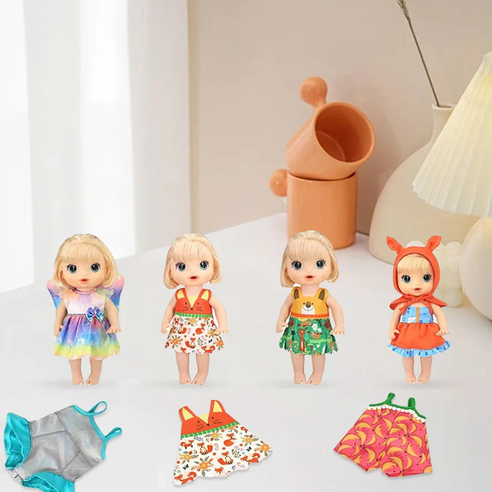 12Pcs Baby Doll Clothes Baby Doll Dresses Handmade Girl Doll Princess Dress Colorful Dolls Outfits for 10-12in Alive Baby Dolls