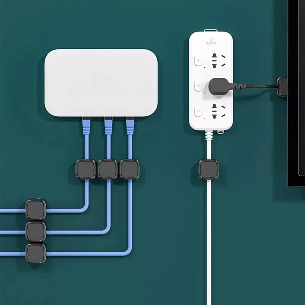 Black Magnetic Cable Management Clips (6pcs): The Perfect Phone Charging Cord Holder