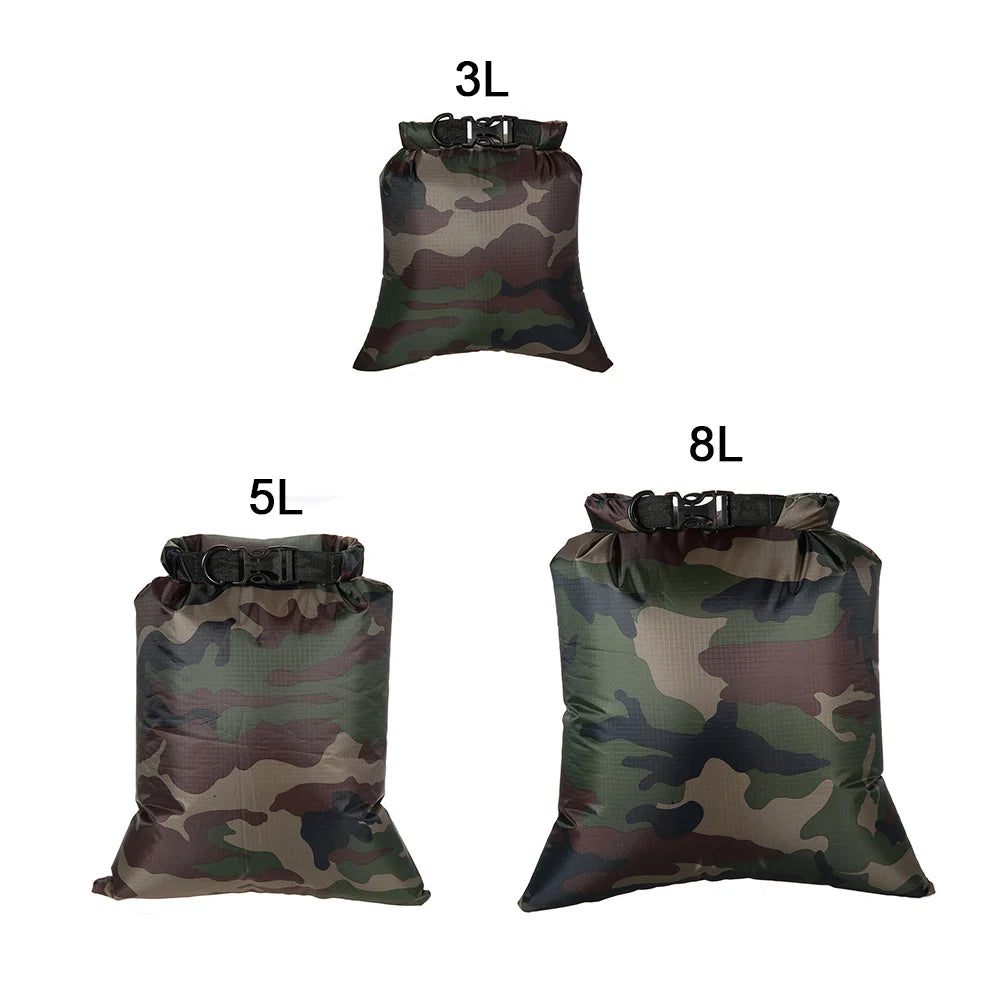 Pack of 3 Waterproof Bag 3L+5L+8L Outdoor Ultralight Dry Sacks for Camping Hiking Traveling Fishing Swimming