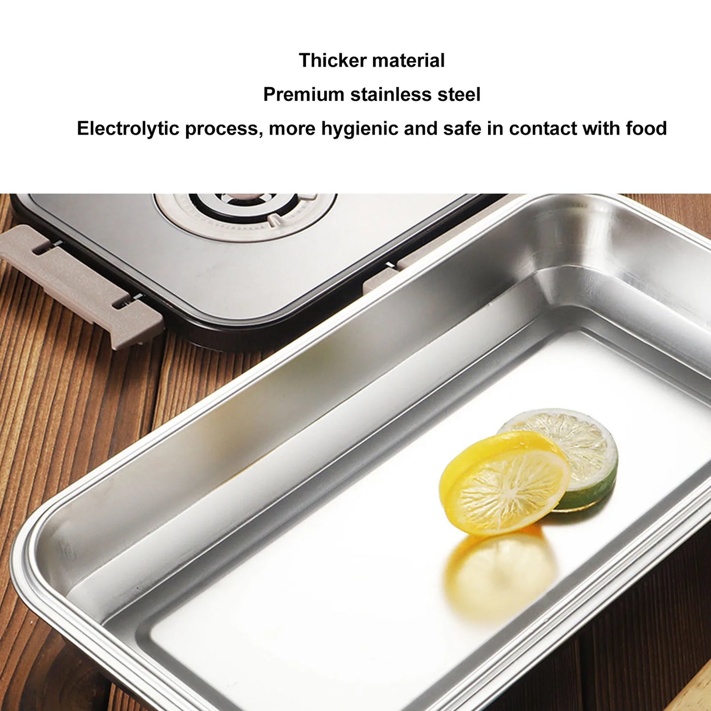 3pcs Stainless Steel Crisper Professional High Capacity Airtight Microwaveable Fridge Food Storage Container