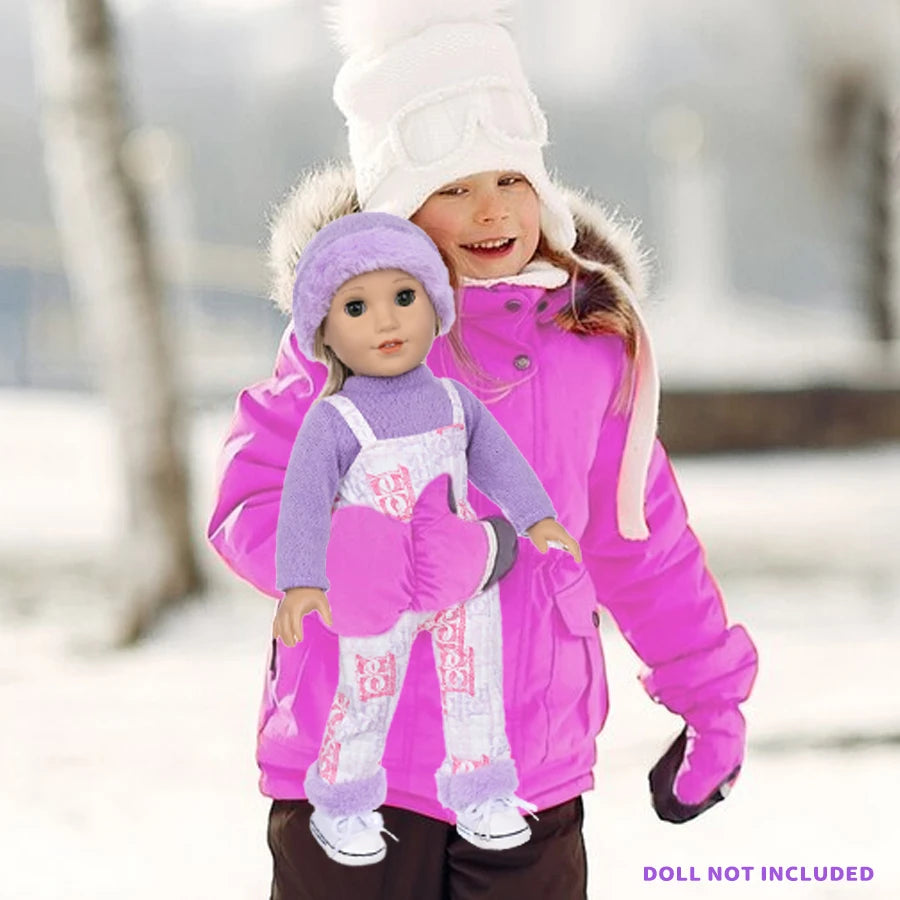 18Inch/45CM Purple Clothing Doll Plush Hat Sunglasses Rompers Rebirth Doll Toy Simulation Dress Up Party Soothing Doll Girl Gift
