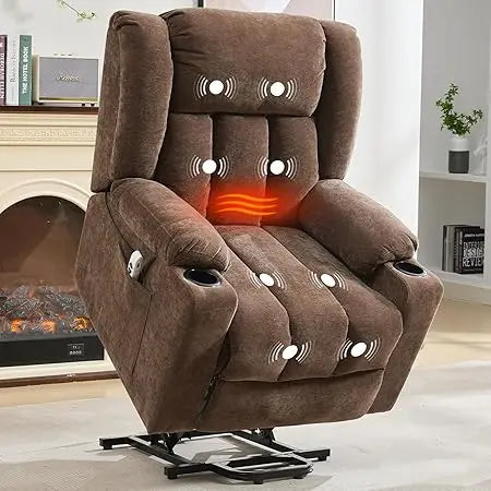 Power Lift Recliner Chair for Elderly, Lift Chair Recliners with Massage & Heat, Electric Lift Chair for Living Room, Bedroom(Br