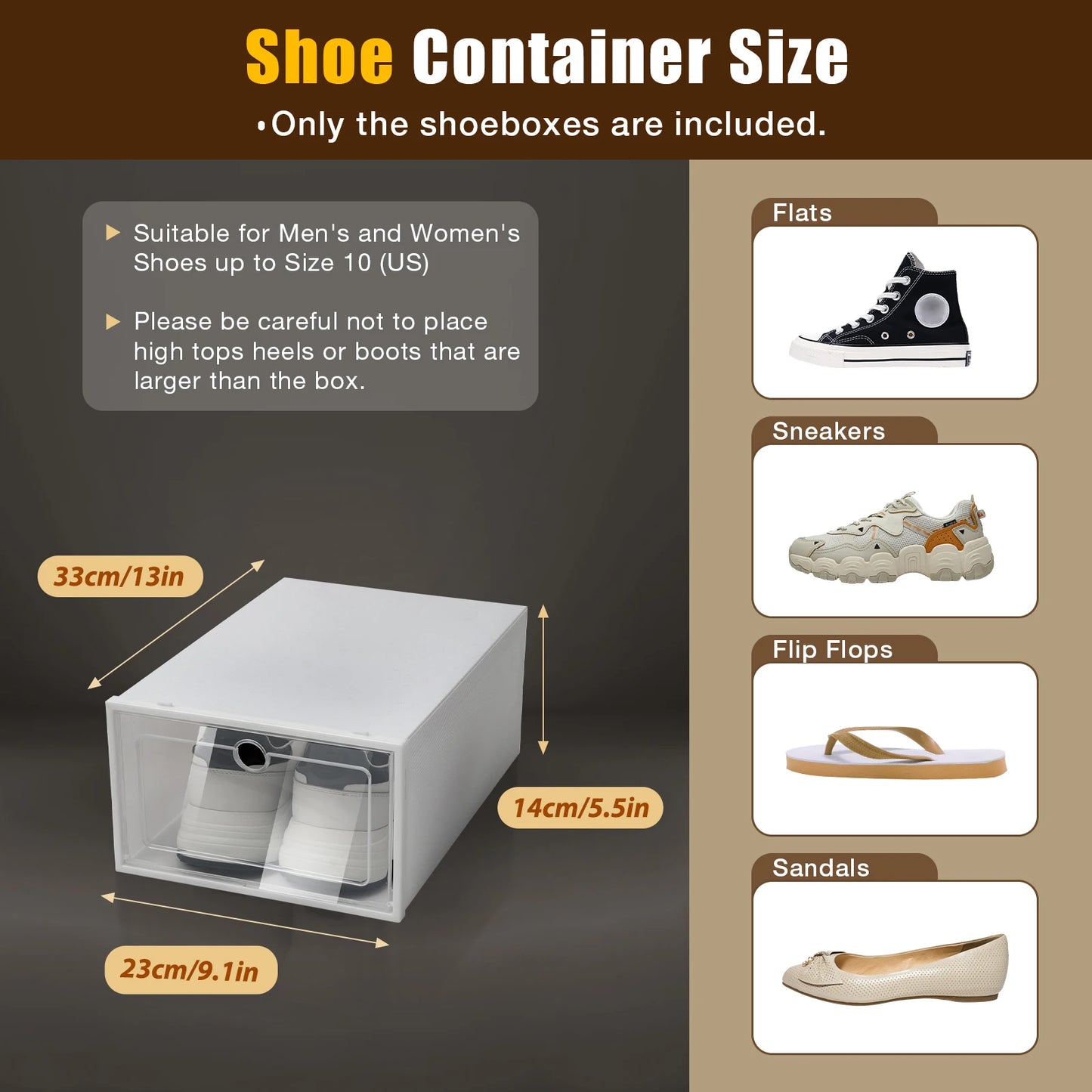 20/24PCS Foldable Storage Home Clear Organizer Rack Plastic Shoe Box Set White New
