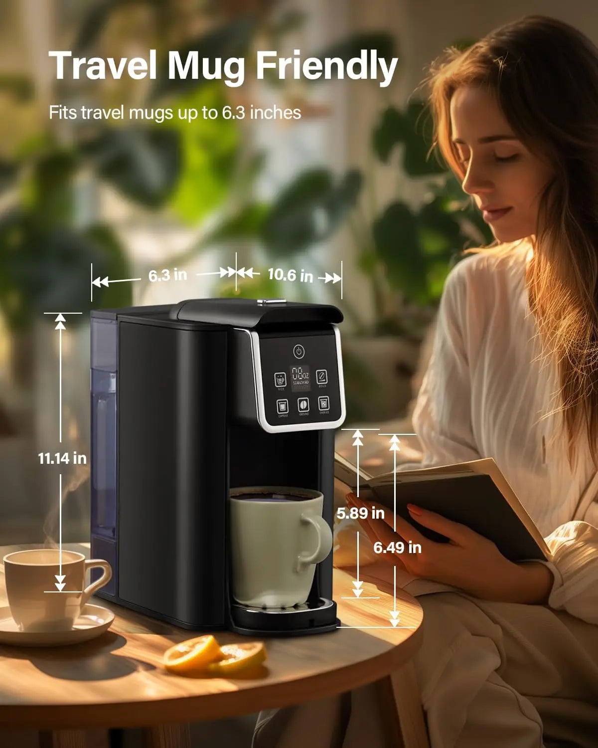 Single Serve Coffee Maker 2.0, Hot and Iced Coffee Machine for K Cup Pods & Ground Coffee, 6 to 14 oz Brew Sizes, 50 oz Removabl
