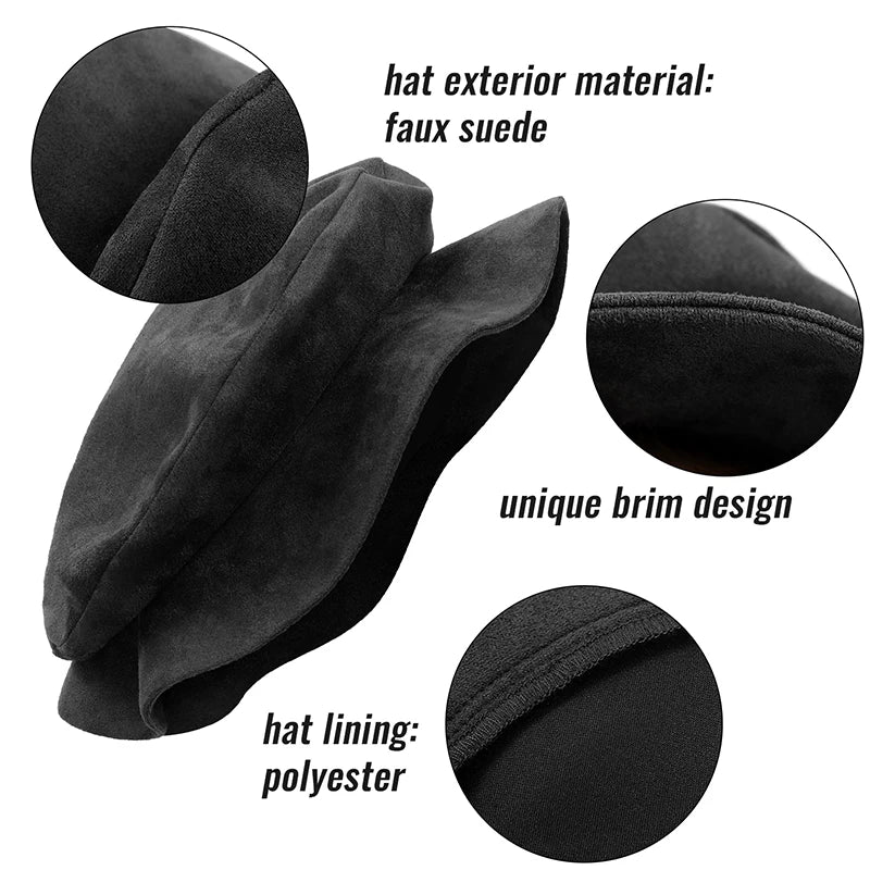 DAZCOS Medieval Tudor Flat Cap Faux Suede Beret Hat Renaissance Festival Costume Accessories French Beret Hats for Men Women