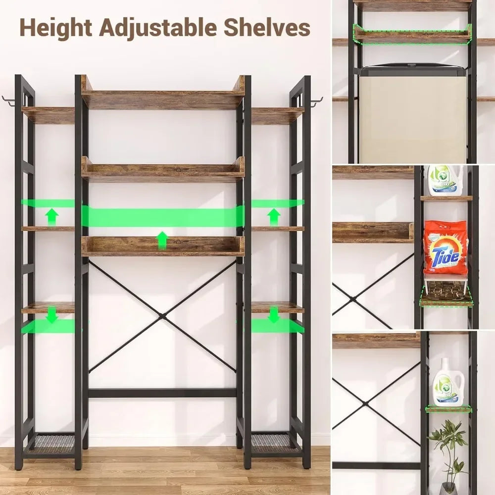 Over The Toilet Storage with 2 Drawers - 11 Tier Bathroom Organizer Freestanding Space Saver Storage Rack with Adjustable Shelf