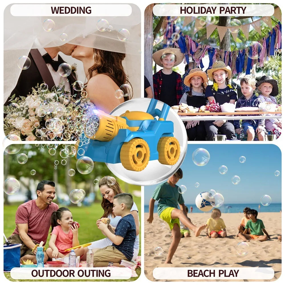 Automatic Lawn Mower Bubble Machine Weeder Soap Maker Blower Baby Activity Walker for Outdoor Kids Toys For Children Gift Boys