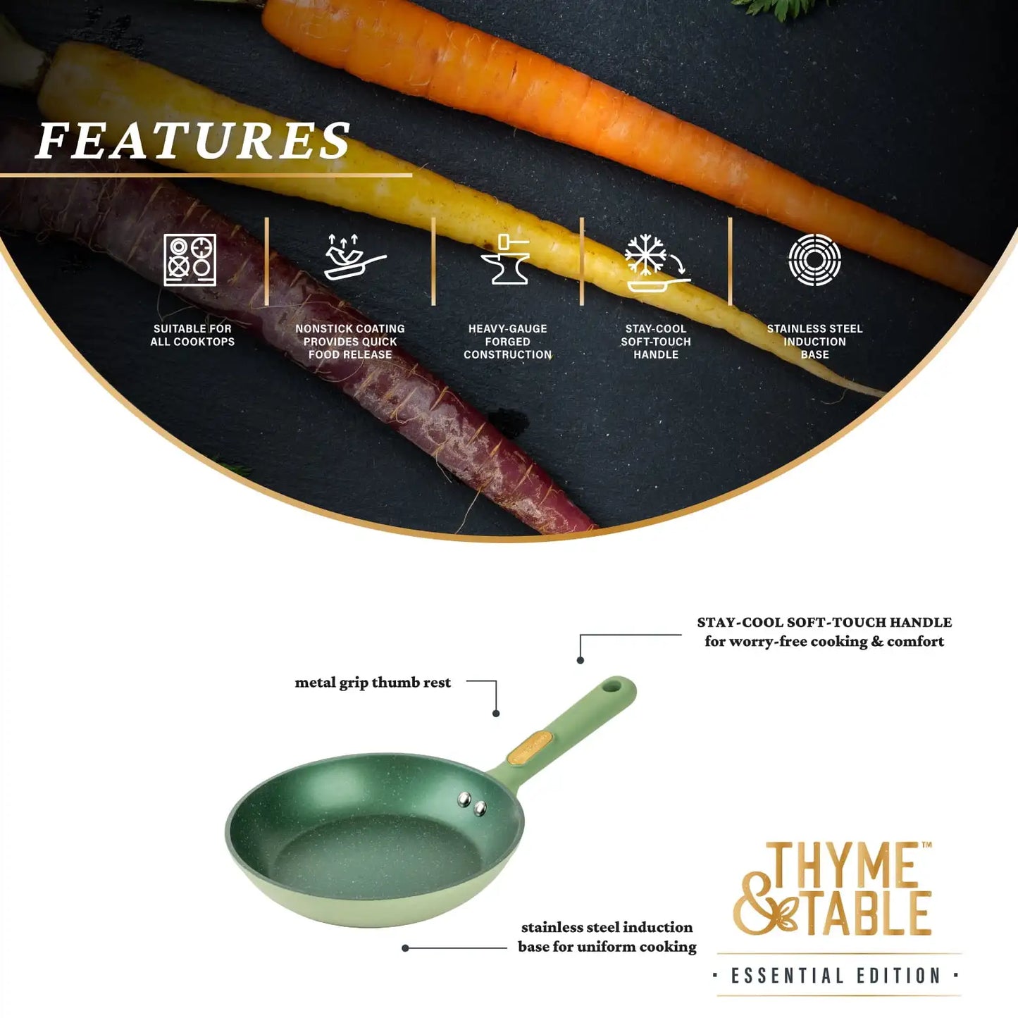 Granite 12-Piece Cookware Set Non-Stick - Green