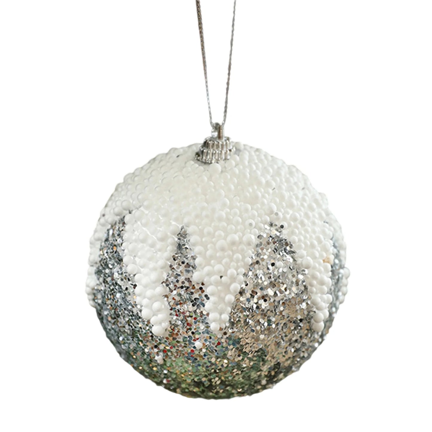 Glittering Snowflake Ornaments Set Christmas Tree Hanging Decorations Xmas Party Supplies Shiny Baubles Balls