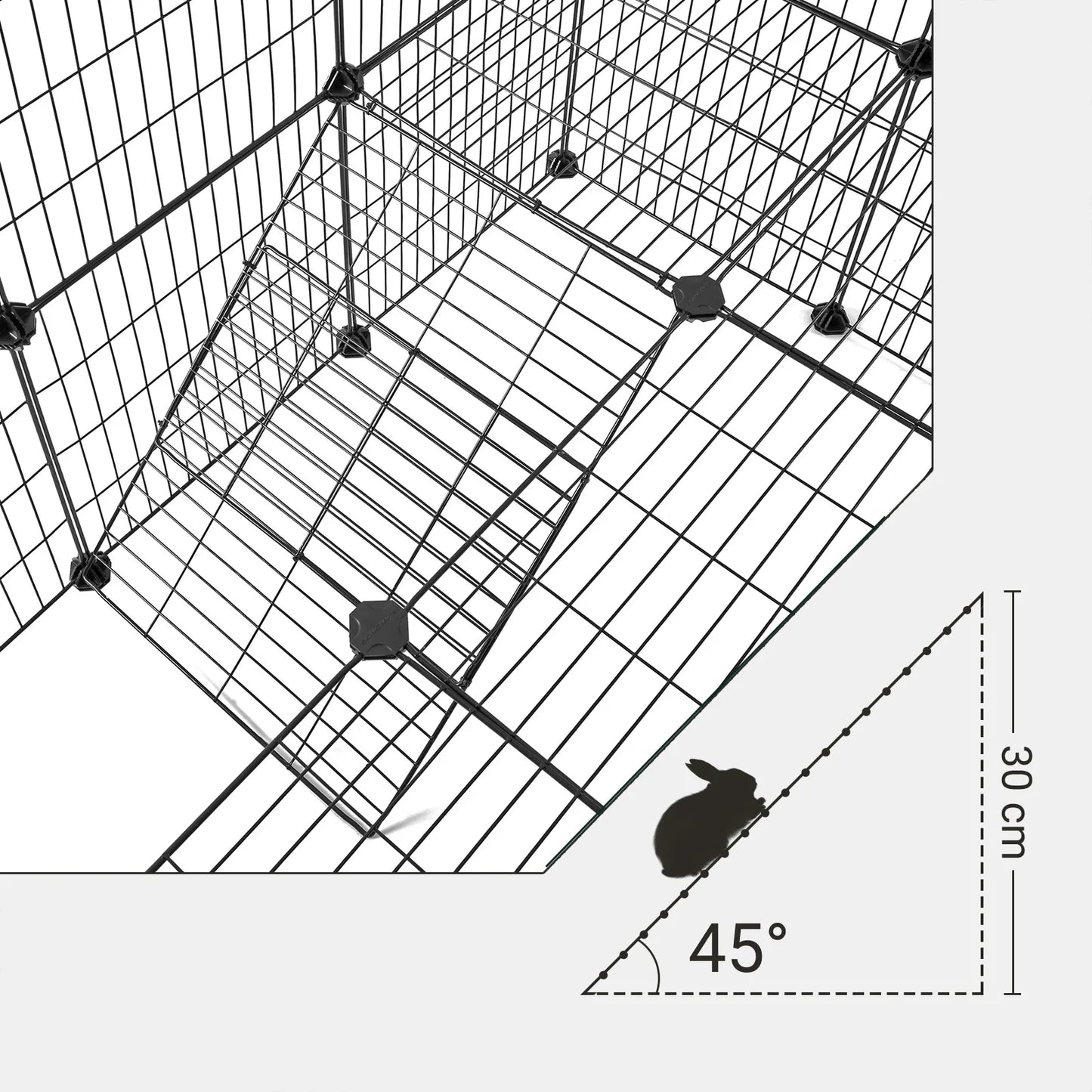 SONGMICS Pet Playpen, Small Animal Playpen, Rabbit Guinea Pig Cage, Zip Ties Included