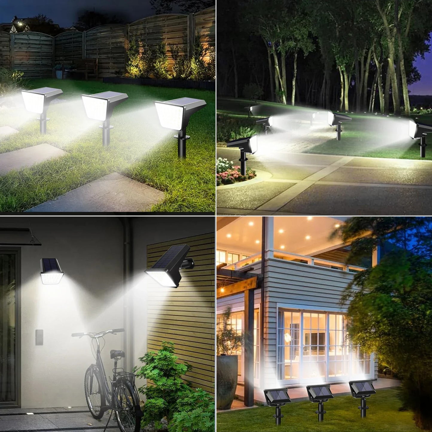 4 Pack Waterproof Outdoor Solar Street Lights, Garden Spotlights for Yard Terrace Landscape Decoration