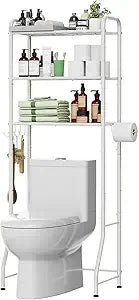 3 Tier Over The Toilet Rack, Shelf Bathroom, Bathroom Stand Organizer Space Saver, Black