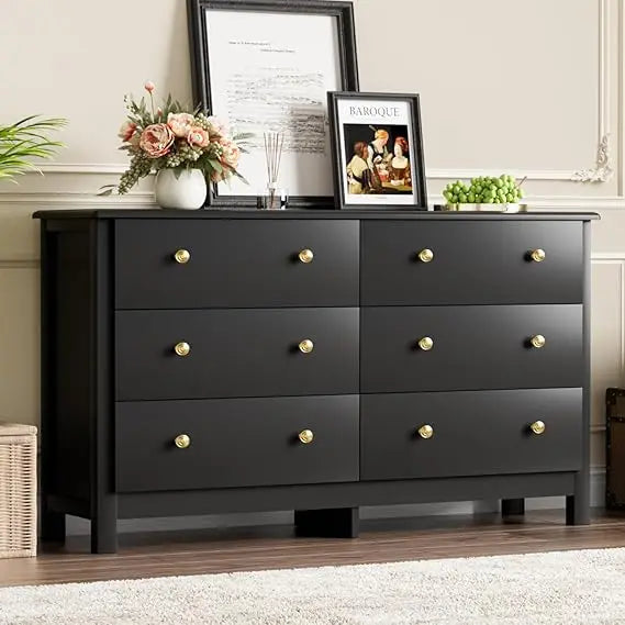 White Dresser for Bedroom, 7 Drawer Chest of Drawer with Metal Handle and Wide Drawer, Modern Wood Double Storage Organizer Dres