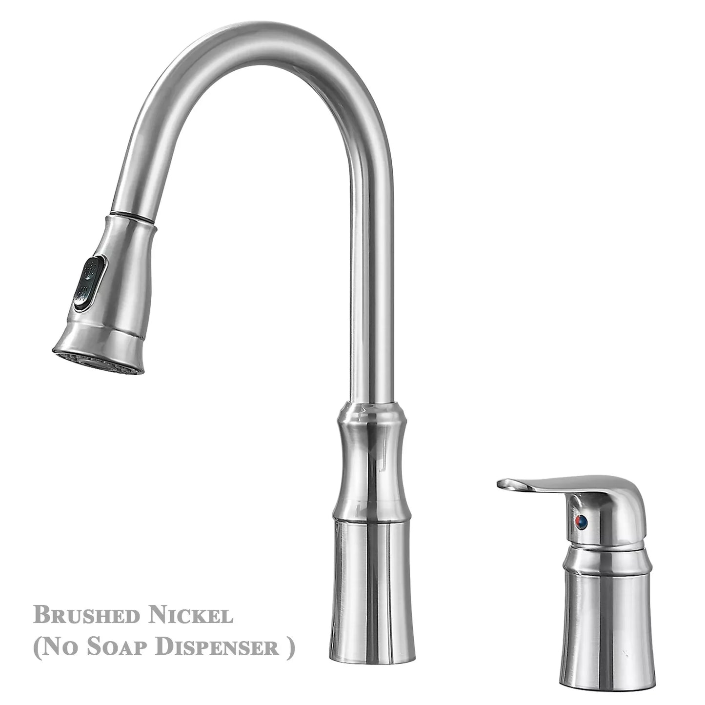 Matte Black Kitchen Sink Faucet with Pull Down Sprayer 1 Handle 2 Hole Mixer Tap Hot and Cold Taps