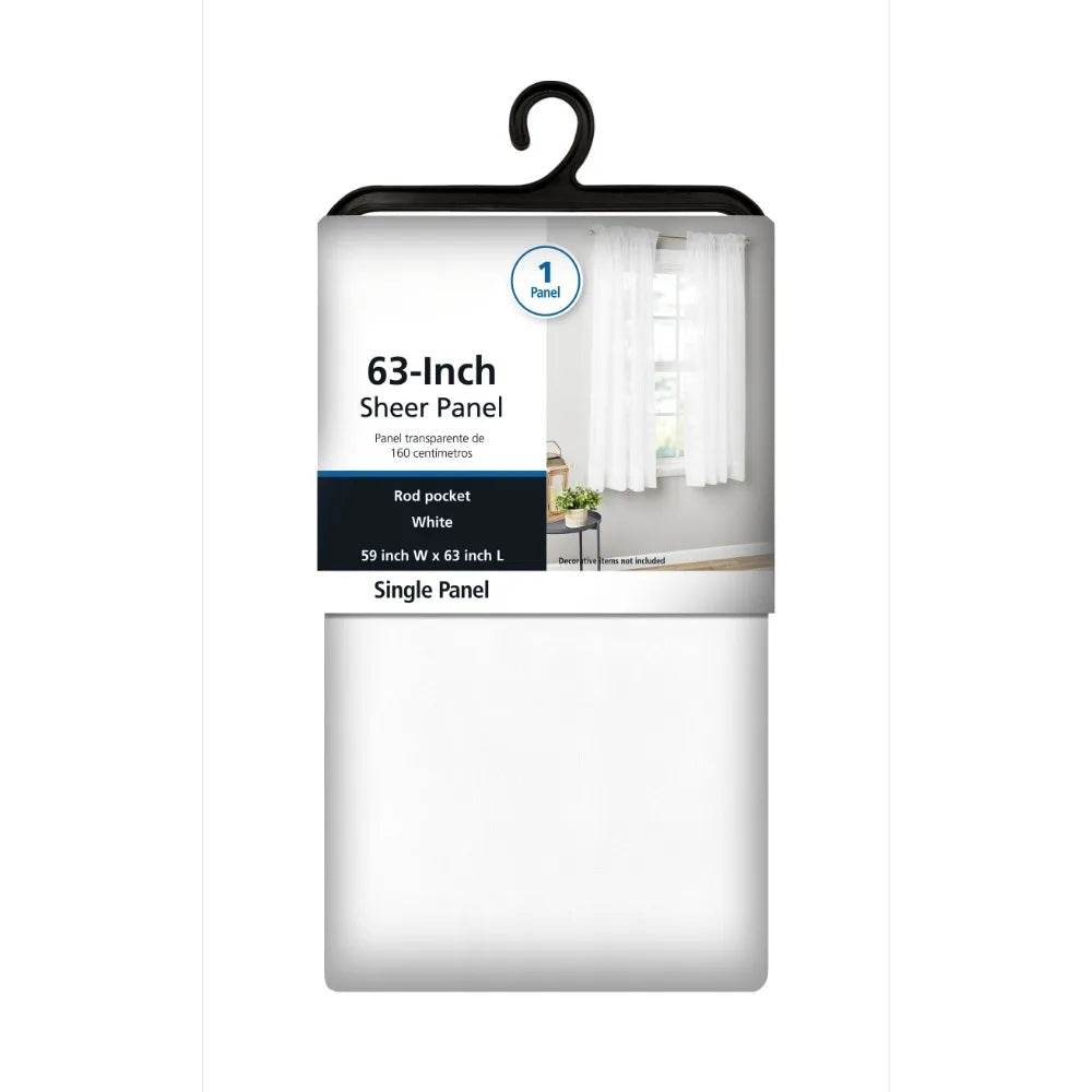 Marjorie Sheer Voile Curtain Panel, 1 Panel, Ivory, 59" W x 84" L